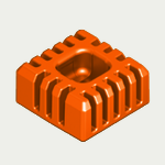 Connector block square Oranje