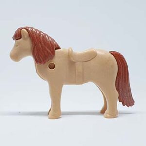 Pony, Shetland (beige/donkerbruin)