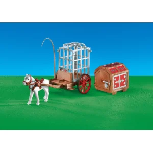 Playmobil 6376 Paard getrokken kar met Gevangeniskooi en kist