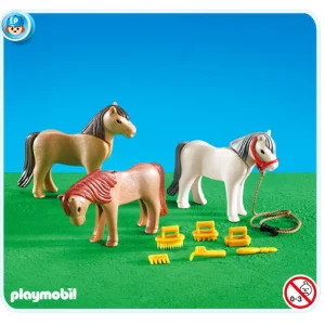 Playmobil 7435 3 Pony’s met accessoires