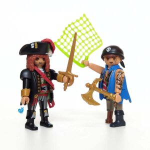 Playmobil Piratenkapitein en Piraat oefenen gevecht